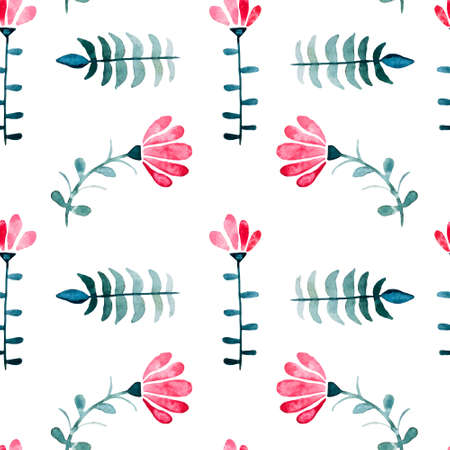 Floral watercolor seamless pattern. Beautiful vector hand drawn texture. Romantic background for web pages, wedding invitations, save the date cards. Watercolor vector.のイラスト素材