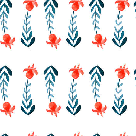Floral watercolor seamless pattern. Beautiful vector hand drawn texture. Romantic background for web pages, wedding invitations, save the date cards. Watercolor vector.のイラスト素材