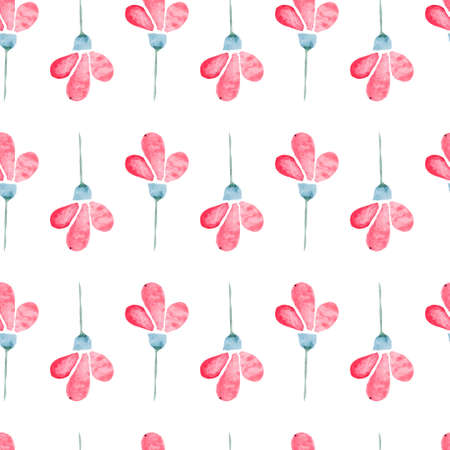 Floral watercolor seamless pattern. Beautiful vector hand drawn texture. Romantic background for web pages, wedding invitations, save the date cards. Watercolor vector.のイラスト素材