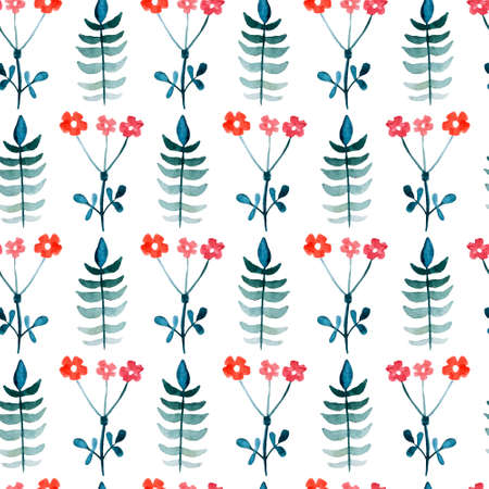 Floral watercolor seamless pattern. Beautiful vector hand drawn texture. Romantic background for web pages, wedding invitations, save the date cards. Watercolor vector.のイラスト素材