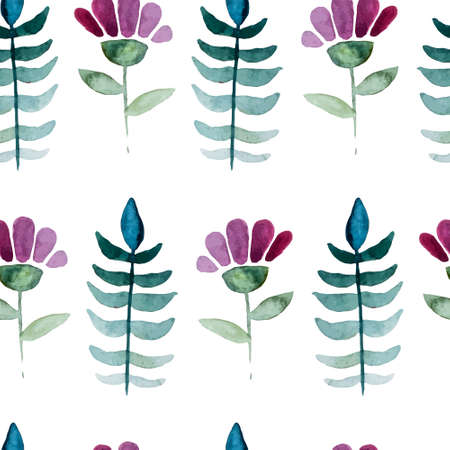 Floral watercolor seamless pattern. Beautiful vector hand drawn texture. Romantic background for web pages, wedding invitations, save the date cards. Watercolor vector.のイラスト素材