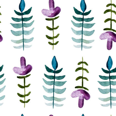 Floral watercolor seamless pattern. Beautiful vector hand drawn texture. Romantic background for web pages, wedding invitations, save the date cards. Watercolor vector.のイラスト素材