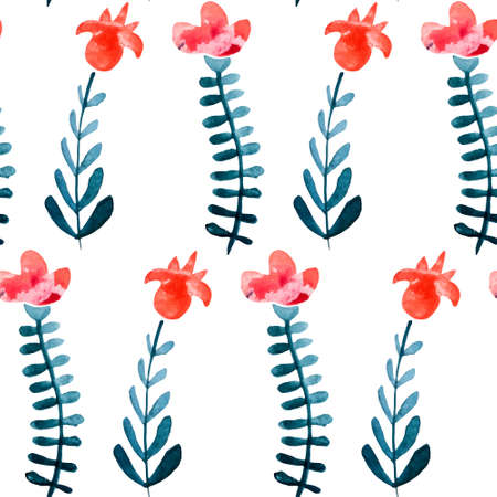 Floral watercolor seamless pattern. Beautiful vector hand drawn texture. Romantic background for web pages, wedding invitations, save the date cards. Watercolor vector.のイラスト素材