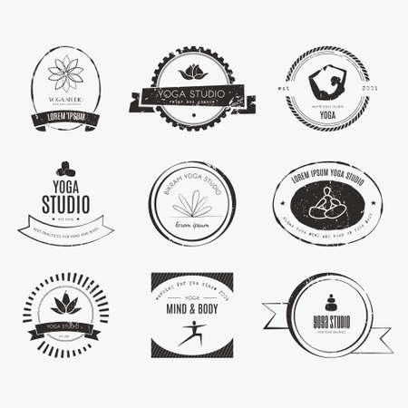 Set of icons for yoga studio or meditation class. のイラスト素材