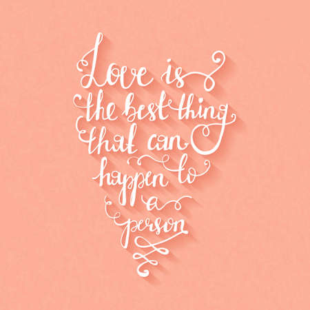 Hand drawn typography poster. Romantic quote for valentines day card or save the date card. Inspirational vector typography.のイラスト素材