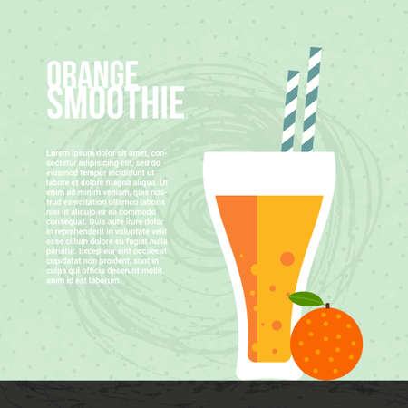 Fruit smoothie vector concept. Menu element for cafe or restaurant with energetic fresh drink made in flat style. Fresh juice for healthy life. Organic raw shake.のイラスト素材