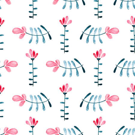 Floral watercolor seamless pattern. Beautiful vector hand drawn texture. Romantic background for web pages, wedding invitations, save the date cards. Watercolor vector.のイラスト素材