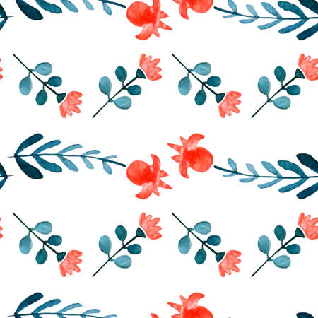 Floral watercolor seamless pattern. Beautiful vector hand drawn texture. Romantic background for web pages, wedding invitations, save the date cards. Watercolor vector.のイラスト素材