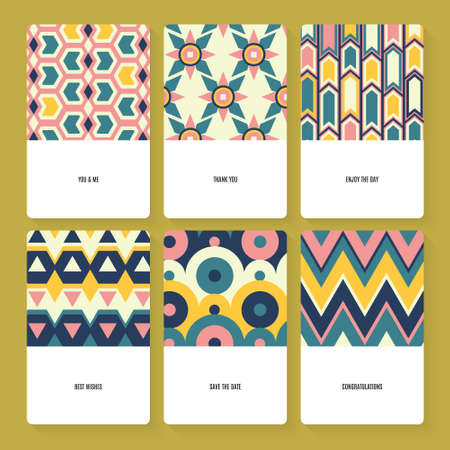 Set of perfect card templates. Ideal for Save The Date, baby shower, mothers day, valentines day, birthday cards, invitations.のイラスト素材
