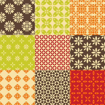 Collection of graphical vector seamless patterns. Abstract geometric wallpapers. Ornamental decorative background for cards, invitations, web design.のイラスト素材