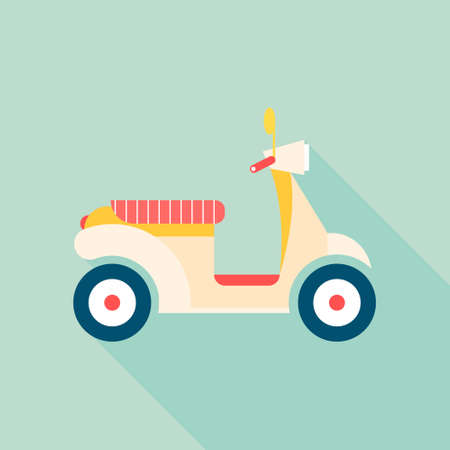 Flat graphical concept of a motorbike - traditional transport in asian countries.のイラスト素材