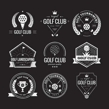 Set of golf club templatesのイラスト素材
