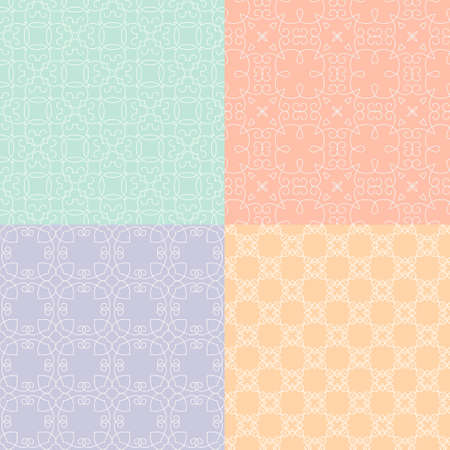 Set of nine seamless geometrical patternsのイラスト素材