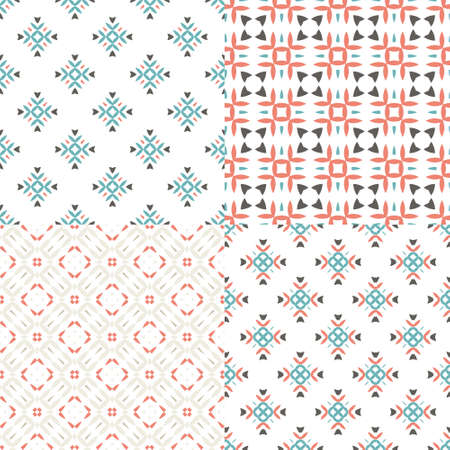Elegant collection of four geometric seamless patternsのイラスト素材