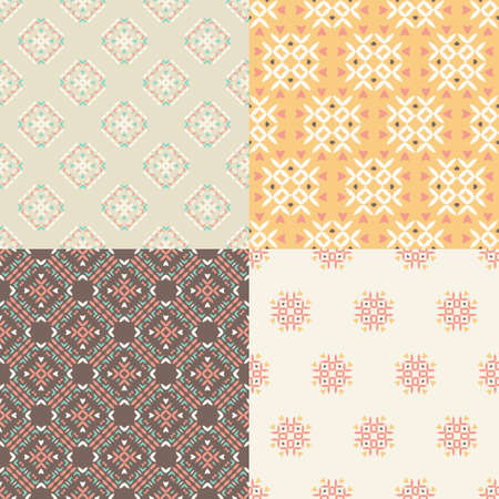 Elegant collection of four geometric seamless patternsのイラスト素材