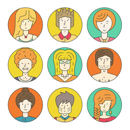 Colorful people avatar collection. のイラスト素材