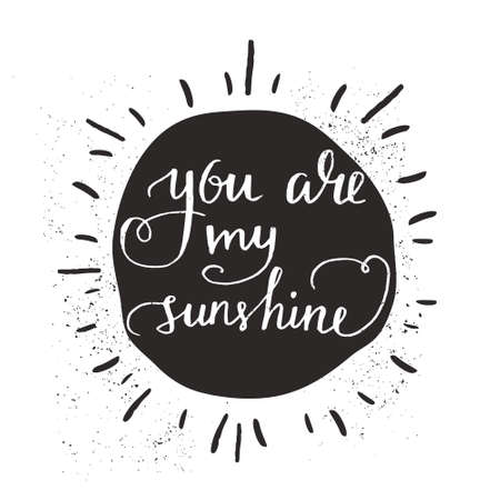 Sun with hand drawn typography poster. のイラスト素材