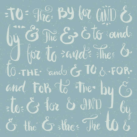 Big collection of real ink ampersands and catchwords. Handsketched set of design elements. Vector collection of handdrawn elements.のイラスト素材