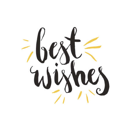 Best Wishes - Hand drawn holiday and Christmas vector typography. New Year card decoration. Quote isolated on background.のイラスト素材