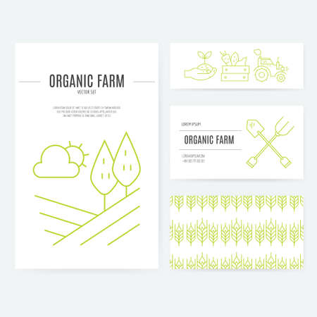 Farming and agricultural industry business identity elements. Modern vector template for your business.のイラスト素材