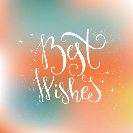 Best Wishes - handwritten quote. Vector art. Great design element for congratulation cards, banners and flyers. Xmas design.のイラスト素材