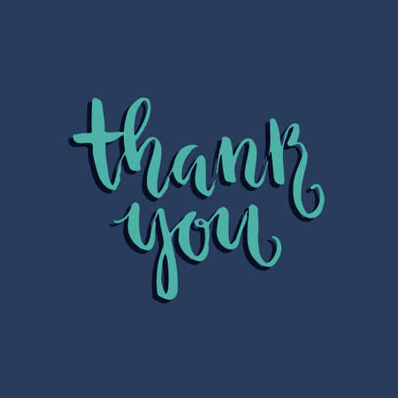 Thank you handmade sign. Unique typographic element for postcard, greeting card or thank you card. Vector illustration.のイラスト素材