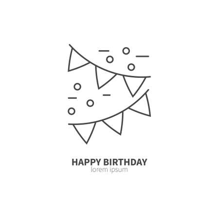 Line style template with holiday decorations. Easy to use business template. Christmas series.のイラスト素材