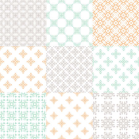 Set of business card and invitation card templates with lace ornament. Vector background. Indian, Arabic, Islam motifs. Vintage design elements. Wedding or save the date hand drawn background.のイラスト素材