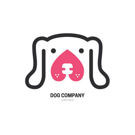 Single logo with a dog for veterinarian clinicのイラスト素材