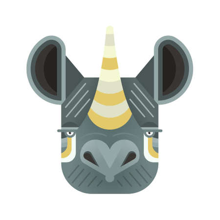 Portrait of a rhino made in trendy flat style vector.のイラスト素材