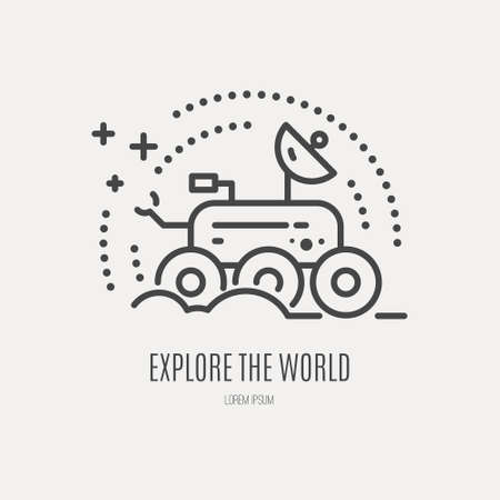 Rover logo made in trendy line stile vector.のイラスト素材