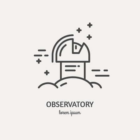 Observatory logo made in trendy line stile vector.のイラスト素材