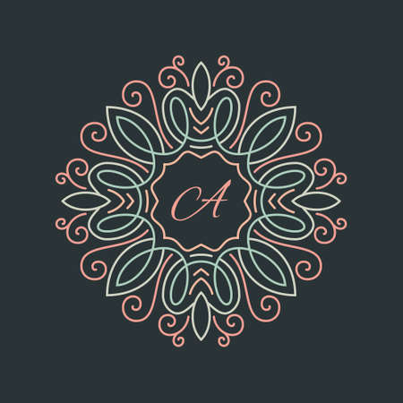 Simple vector linear frames for design. Floral frames for your made in vector. template.のイラスト素材