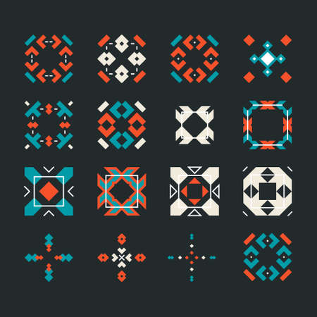 Vector set of colored embellishments that can be used as a decoration for invitations and greeting cards. Vector elements isolated on the background.のイラスト素材