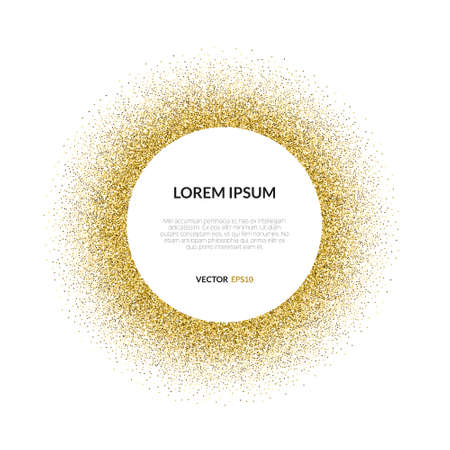Abstract vector background with gold glitter. 100% vector - easy to use and edit. Gold sparkles isolated on white background with place for your text. Golden design element for gift voucher, bridal shower, birthday party, vip card or other type of templatのイラスト素材