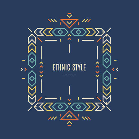 Great vector set of aztec or native styled logotype template. Easy to use and edit, isolated on background.のイラスト素材