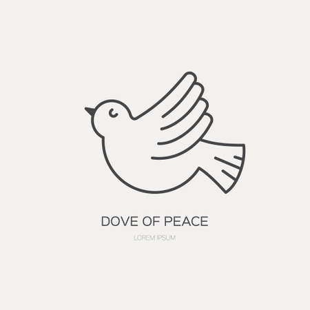 Dove of peace - vector illustration of a flying bird. International Day of Peace design element.のイラスト素材