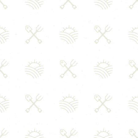 Clean and simple vector seamless pattern with agricultural elements.のイラスト素材