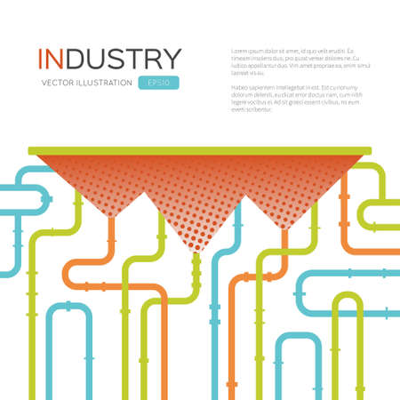 Abstract vector template with pipes and construction site.のイラスト素材