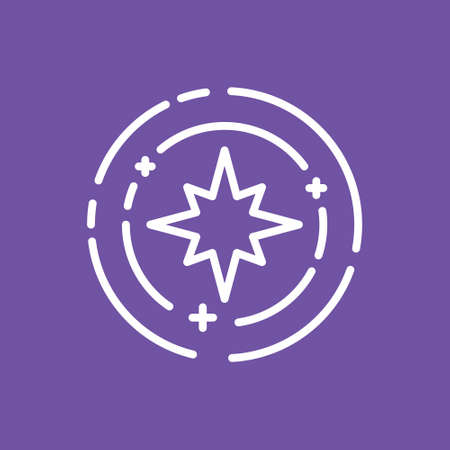 Stars in the sky  made in trendy line stile vector. Space series. Space exploration and adventure symbol. Celebration concept.のイラスト素材