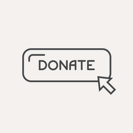 Clean and simple label donate with pointer - illustration for internet fundraising campaign, charity event, non-profit organization. Click and donate concept.のイラスト素材