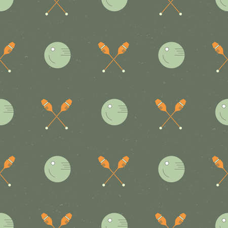Sports vector series - modern seamless pattern with different rhytmic gymnastics equipment. Great texture for web sites, invitations, announcements and competition background made in vector.のイラスト素材