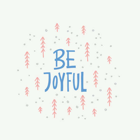 Great design for New Year card with handwritten lettering. Xmas design. Vector clipart.のイラスト素材