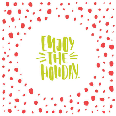 Vector decorated illustration with hand drawn text. Christmas lettering. Greeting card design.のイラスト素材