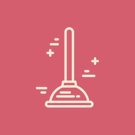 Modern line style logo for repair company or plumbing service provider. Isolated design element - text can be easily changed for your company name.のイラスト素材