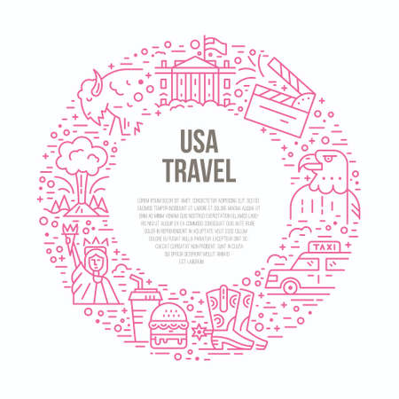Usa symbols in a circle with place for your textのイラスト素材