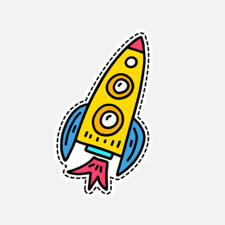 Isolated vector illustration in patch style. Great design for embroidery, sticker or pin.のイラスト素材
