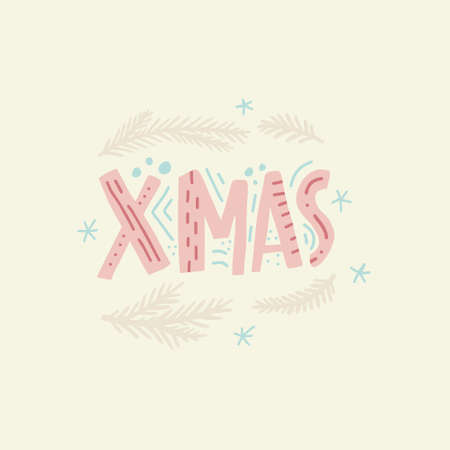 Xmas lettering for banners, greeting cards, gifts etc. Christmas and New Year collection.のイラスト素材