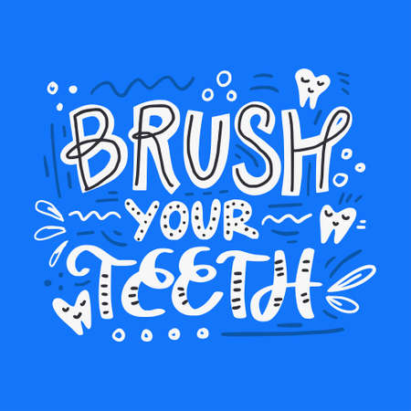 Typography design for medical cabinet - btush your teethのイラスト素材