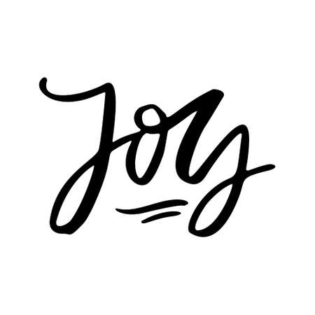Joy To The World calligraphy phrase. Hand drawn design elements. Unique handwritten lettering.のイラスト素材